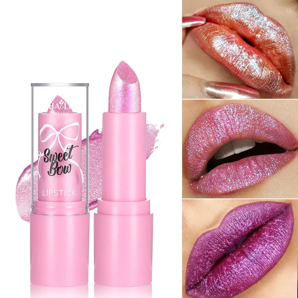 Sweetheart Bow XINGX Diamond Lipstick tube from the Starlight Diamond series, showing six colour shade options.