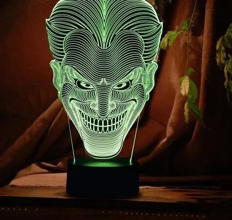 3D LED decorative lamp showing multiple colour options with touch control and remote