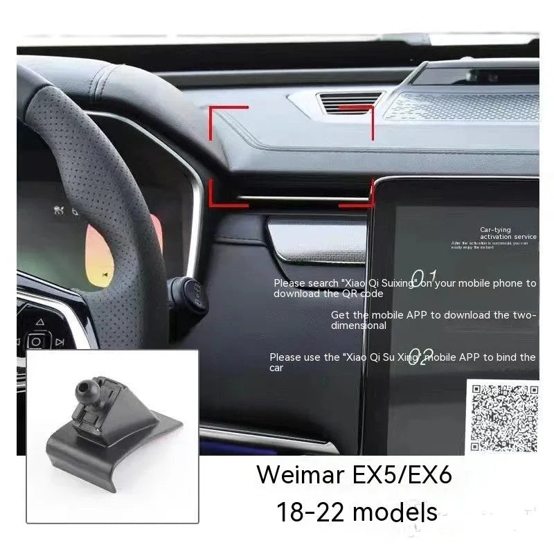 GOODWAY car dashboard mobile phone holder with 360-degree rotating bracket on a single base.