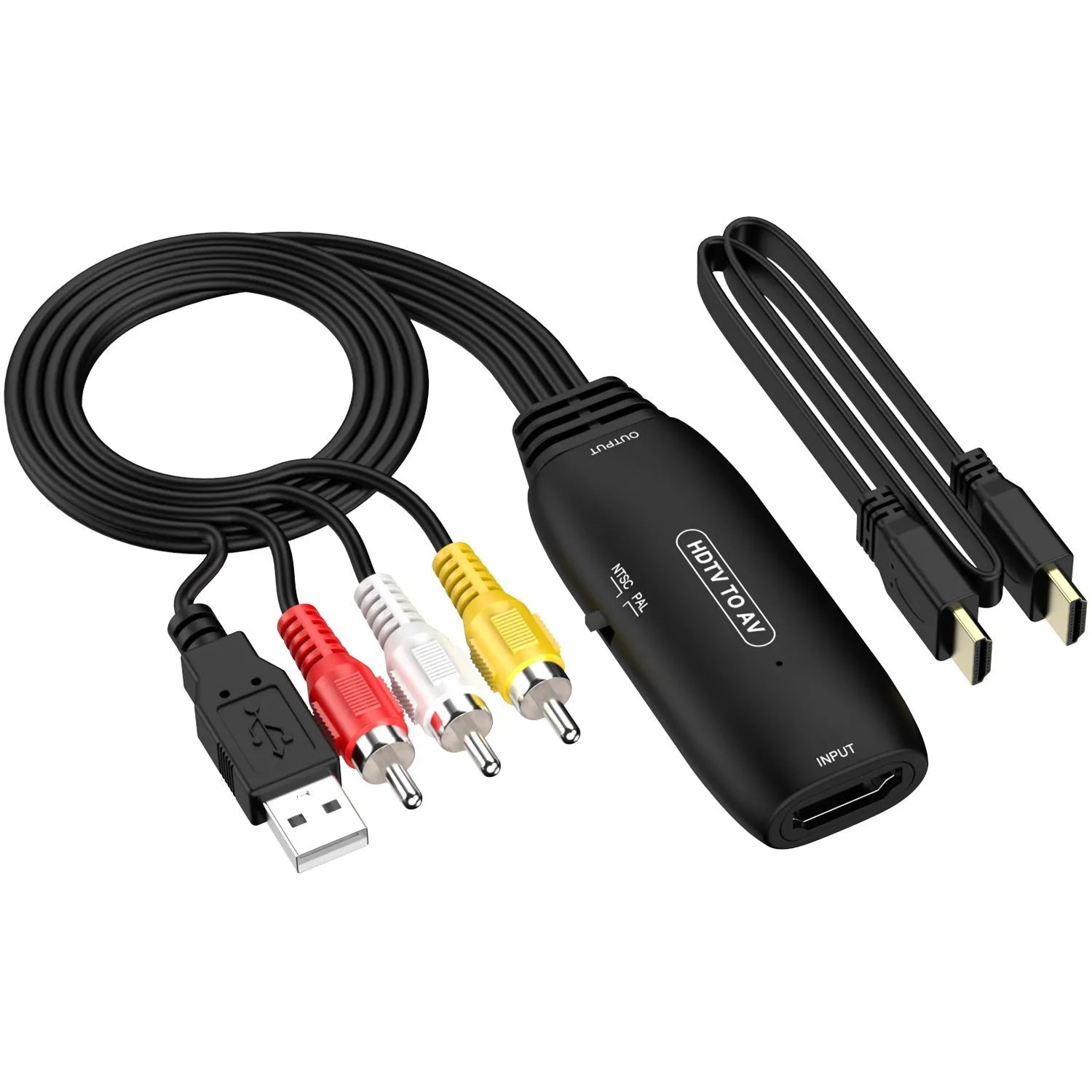 HDMI to AV converter adapter cable with 110cm length for monitor and projector connectivity