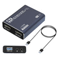 Black gaming set-top box with 4K upscaling and audio recording functionality