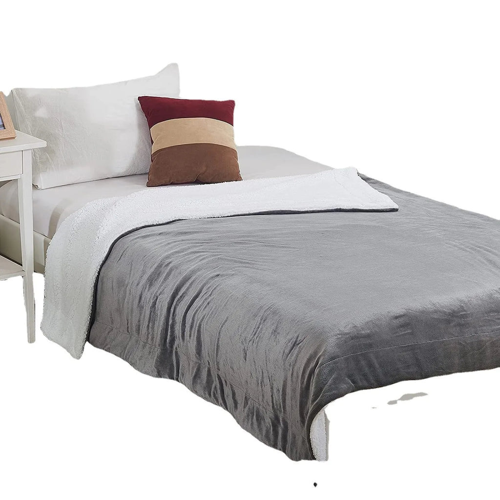 Grey USB electric heating blanket with intelligent temperature control showing 70x100cm dimensions