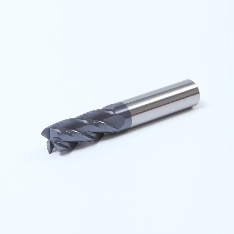 Hard alloy spiral milling cutter with straight shank and 4-slot design