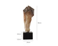 French retro style abstract horse head sculpture ornament with carved texture, 50cm tall.