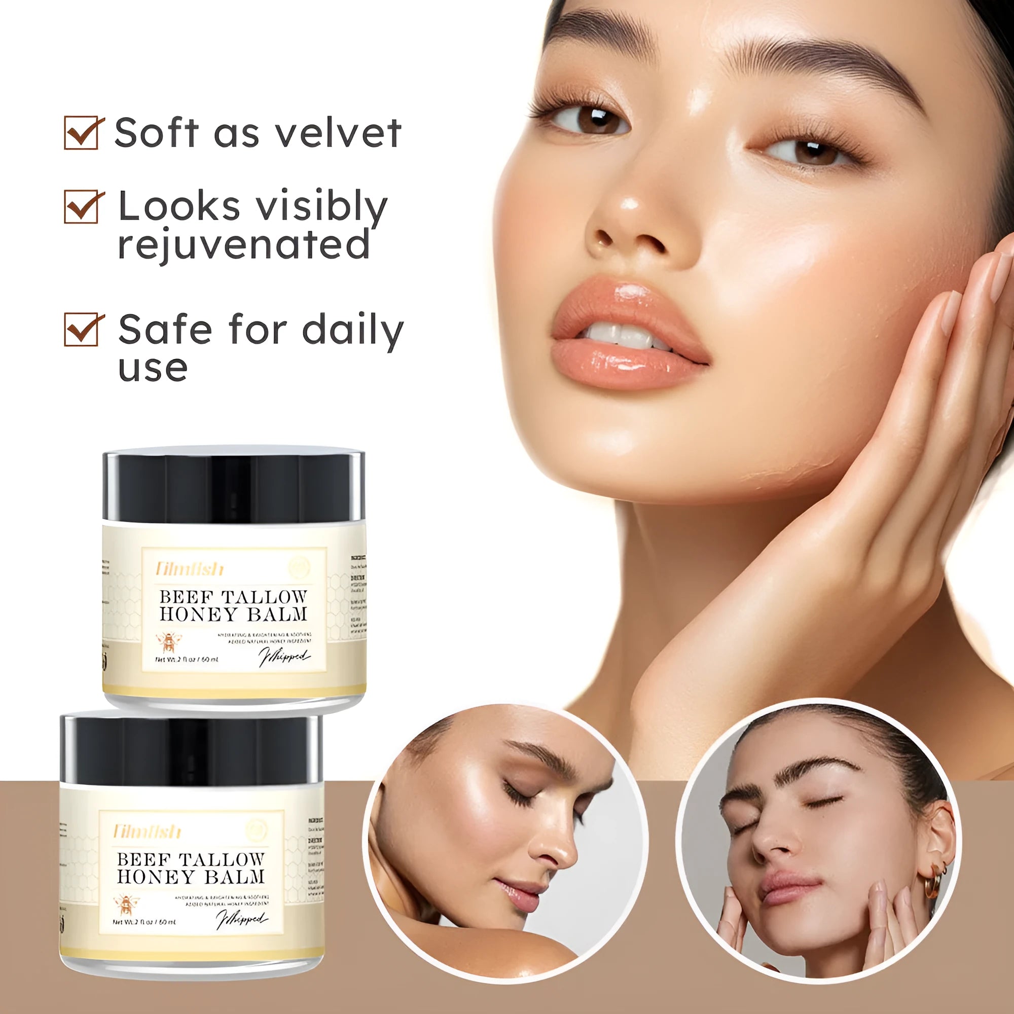60ml honey moisturiser body cream jar for dry skin hydration