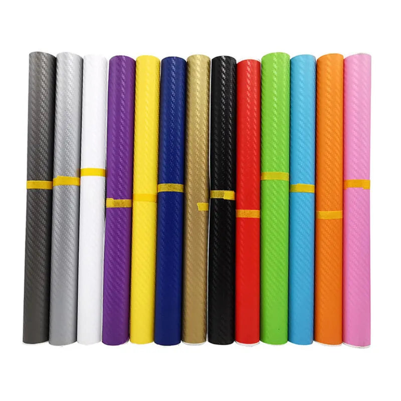 Carbon fibre vinyl sticker roll in eight colours for car decoration