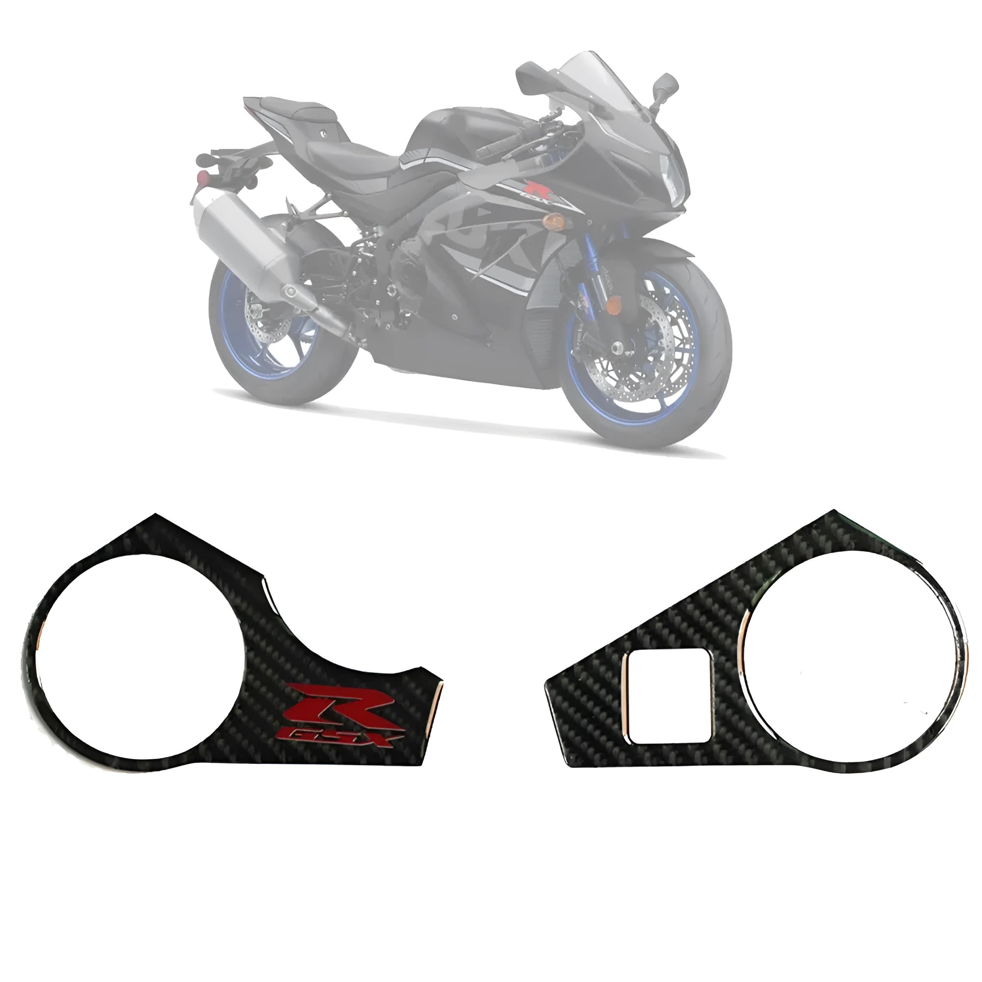 Black adhesive motorcycle sticker for SUZUKI GSXR1000 L1 carbon fibre upper connective plate 2009-2016