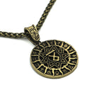 Lunavin ODing logo pendant necklace with adjustable chain in antique silver finish