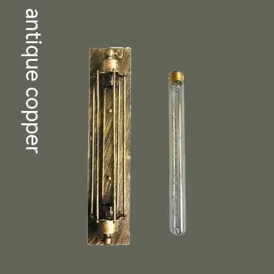 Industrial retro iron wall lamp in antique finish, 470mm tall.