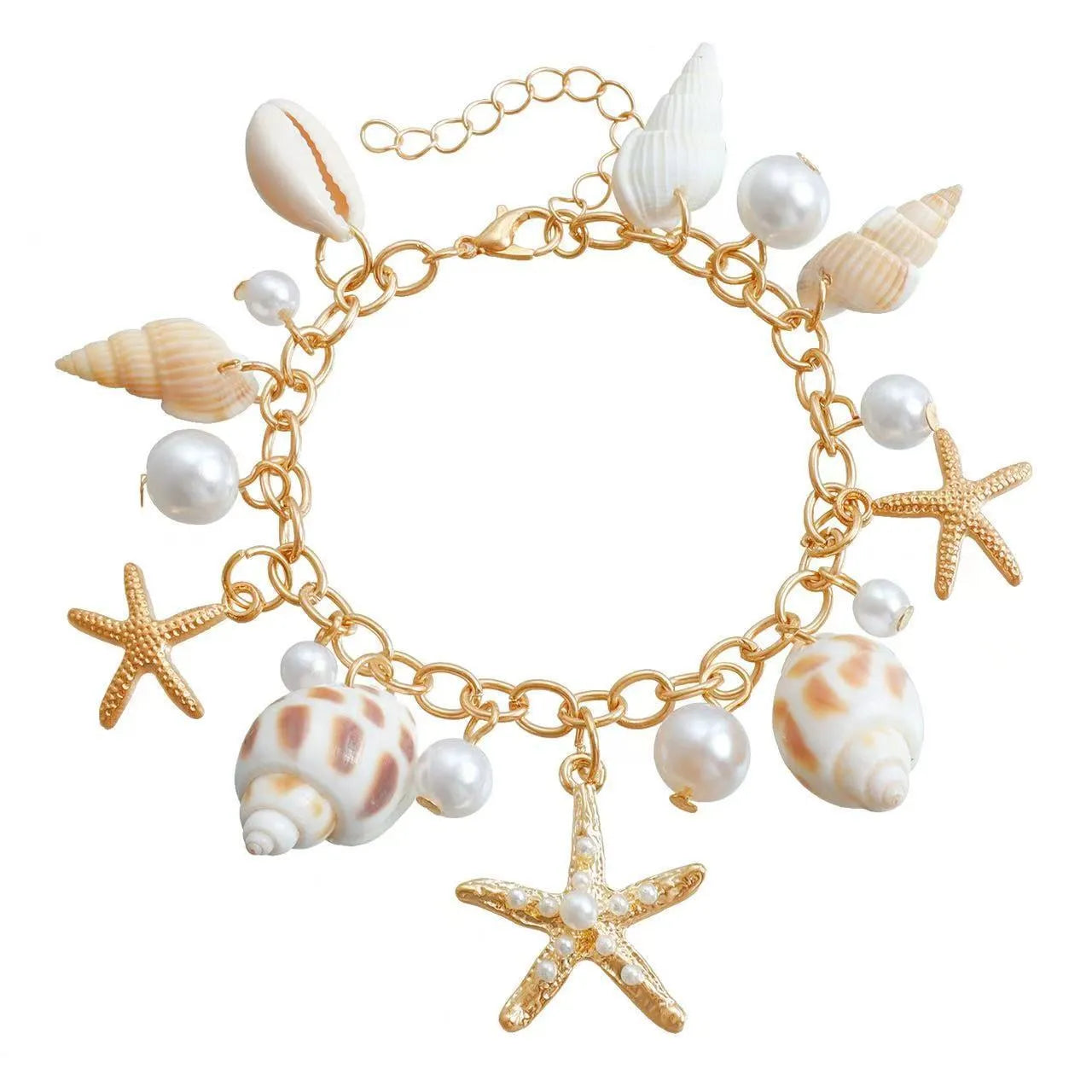 Alloy metal waist chain and matching bracelet set with star detailing for women's summer beachwear