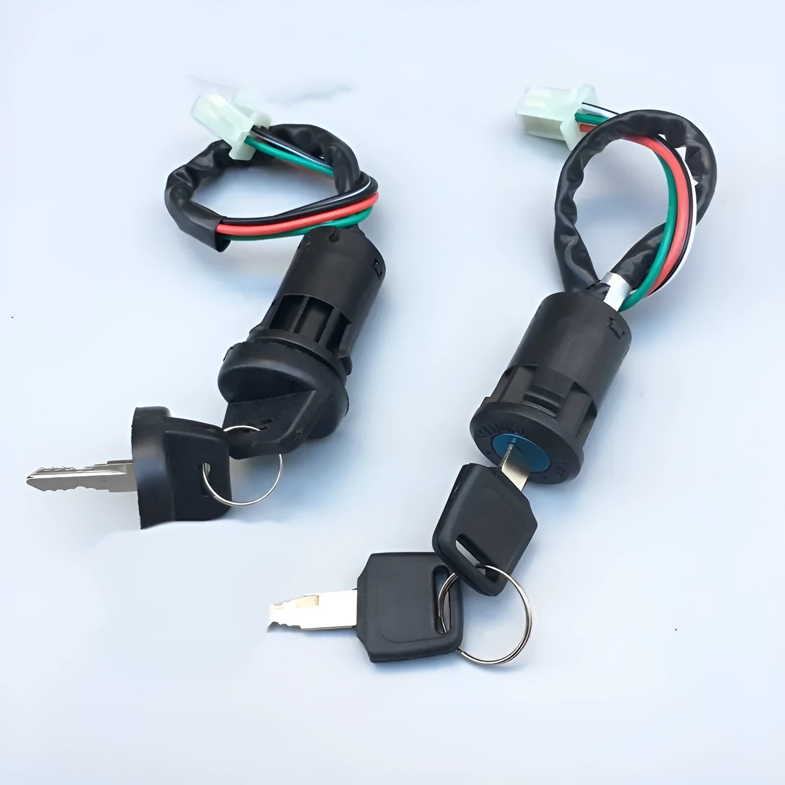 Plastic electric door lock actuator for cars with connector terminals