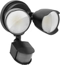 White and black 120V LED human body induction security lamp with PIR sensor for courtyard and garage lighting