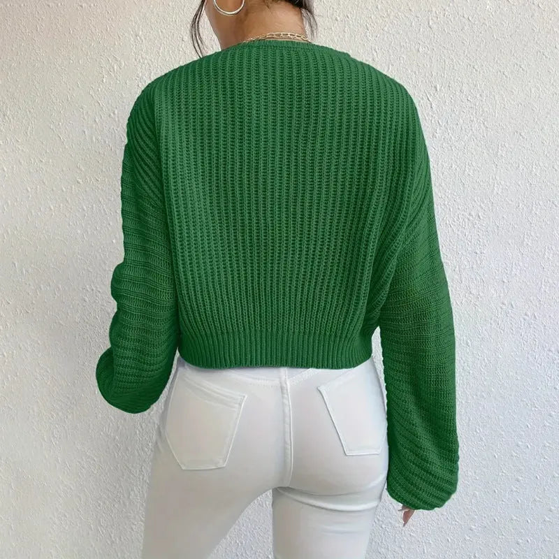 Women's solid colour polyester pullover jumper in five colour options with long sleeves