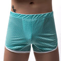 Men's breathable cotton blend boxer shorts in black, shown flat.