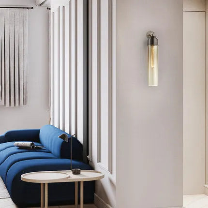 Nordic postmodern glass wall lamp in modern minimalist design with coloured glass shade