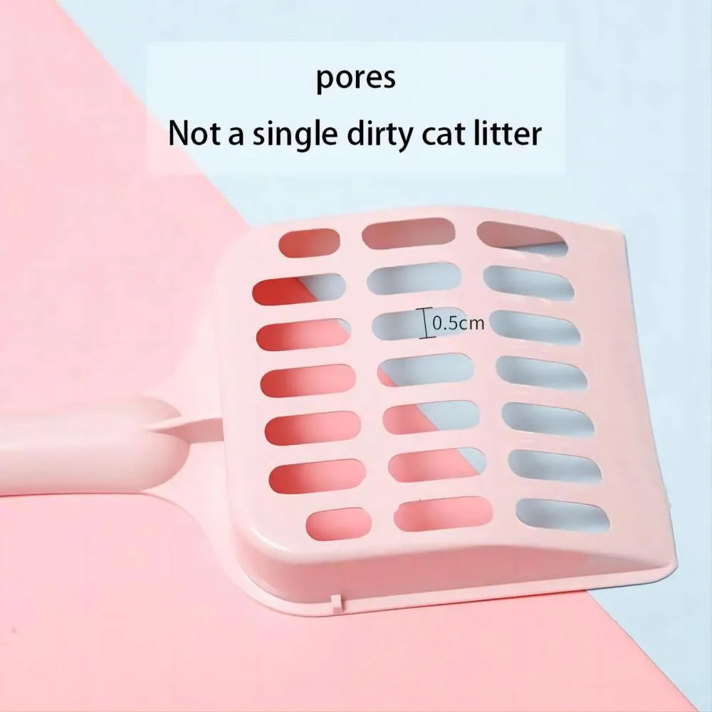 Plastic cat litter scoop in blue, green or pink measuring 20cm long for pet toilet cleaning