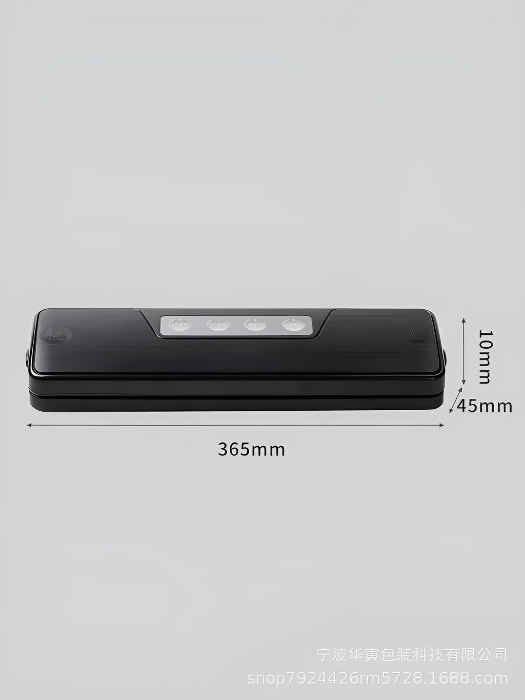 Compact black automatic vacuum sealer for household food preservation and item storage
