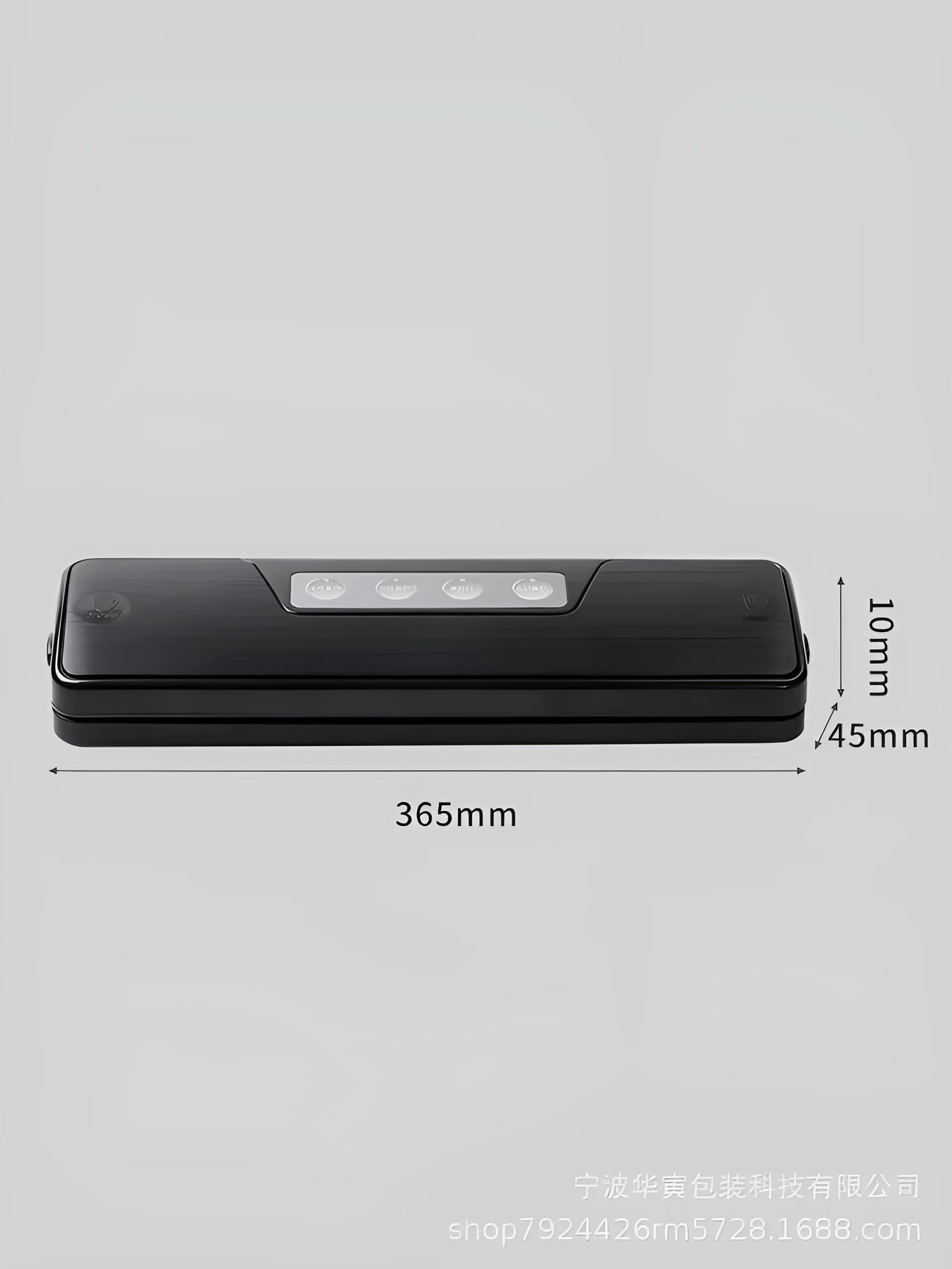 Compact black automatic vacuum sealer for household food preservation and item storage
