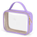 Transparent PVC lipstick wash bag with chain closure in assorted colours