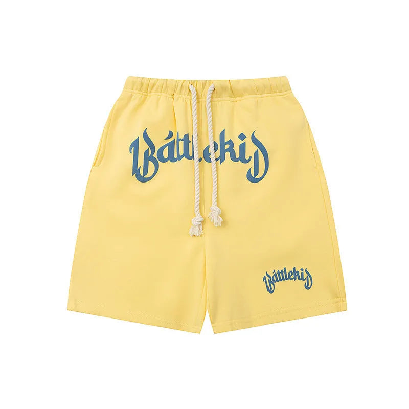 Streetwear shorts in cotton blend fabric with loose retro fit and hip hop styling