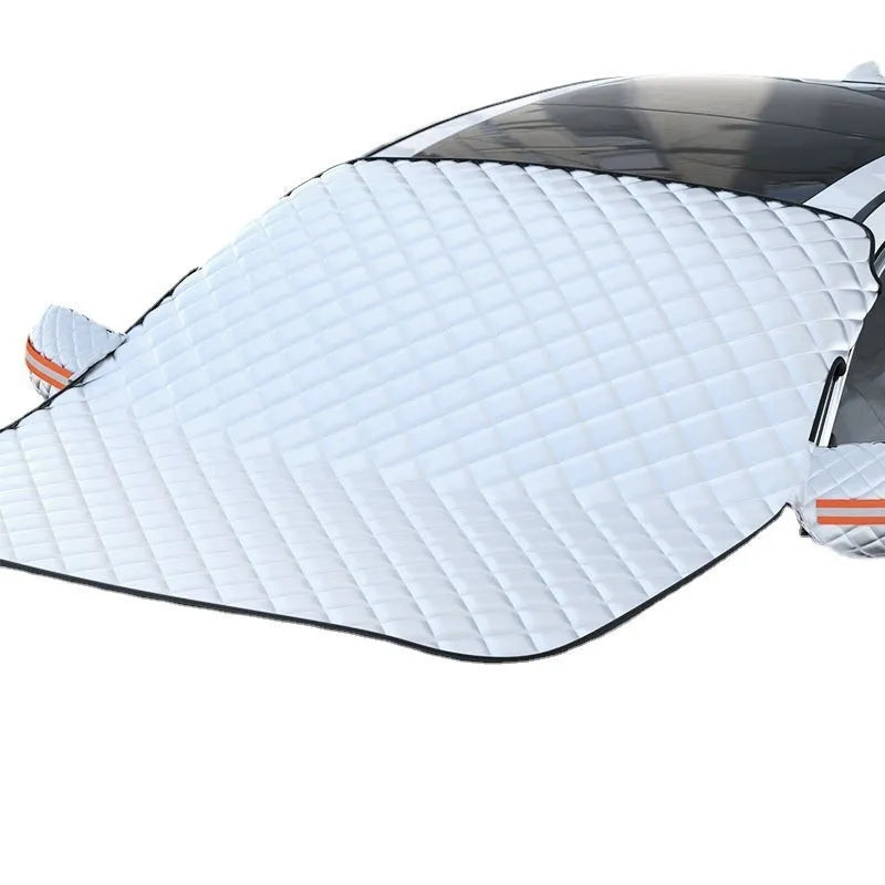 Large luxury SUV winter car cover with aluminium foil layer and reflective edge stripes