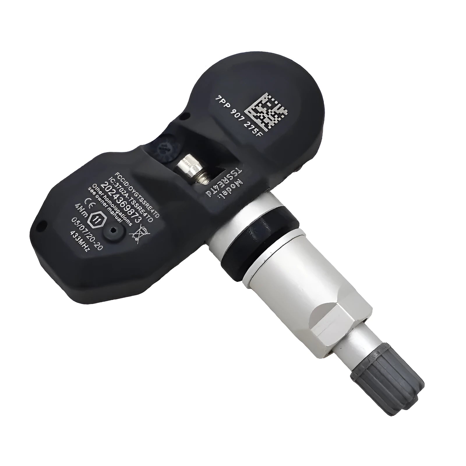 Black Audi tyre pressure monitoring system sensor unit for TPMS replacement