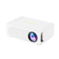 Black or white portable mini projector with wired mobile phone connectivity and 320x240 resolution