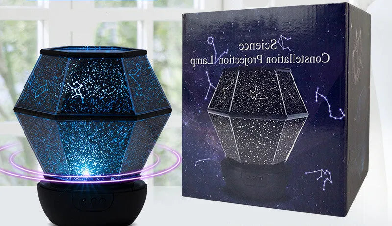Children's rotating star night light with LED illumination and three colour modes