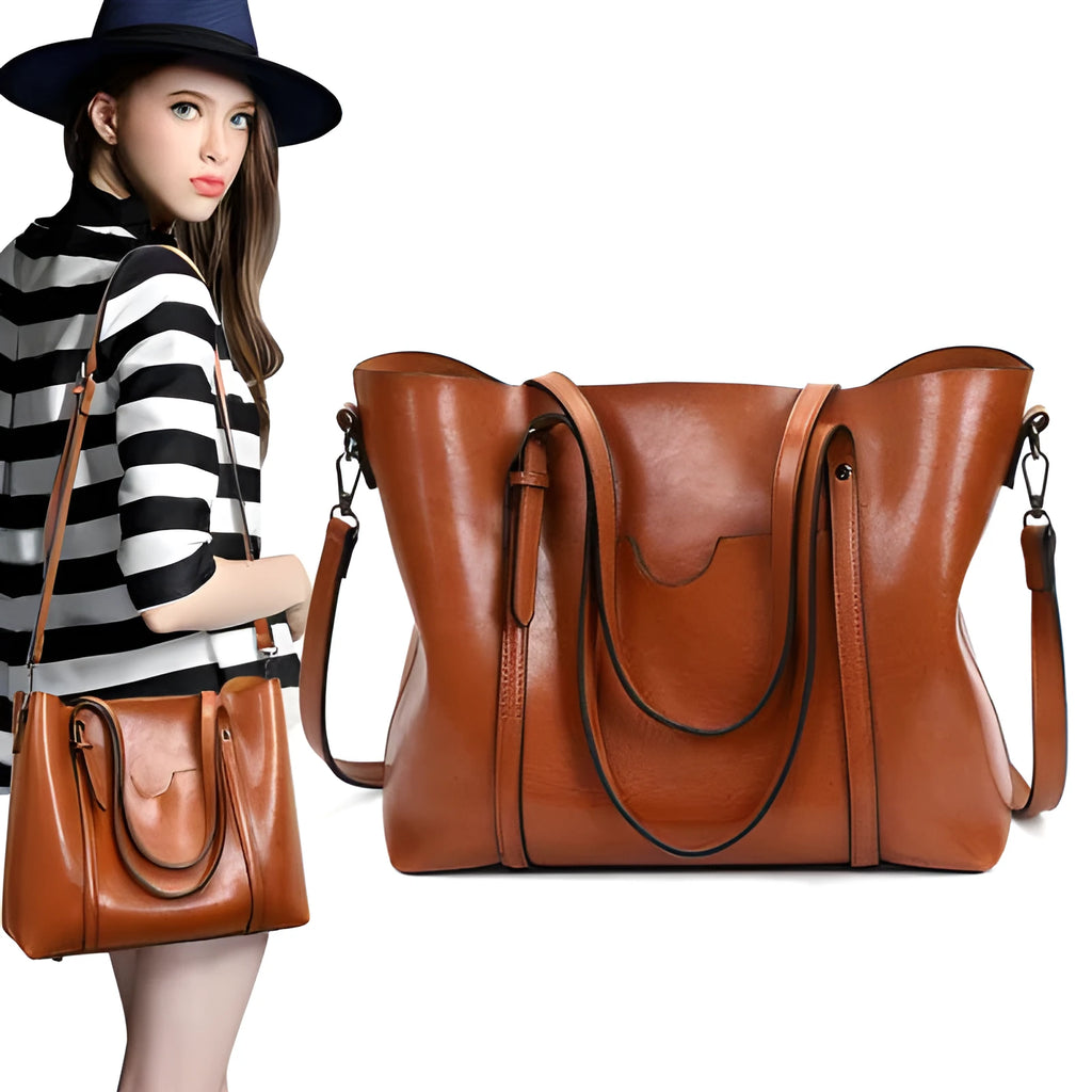 Retro messenger bag in PU leather with A4 document capacity, shown in available colours
