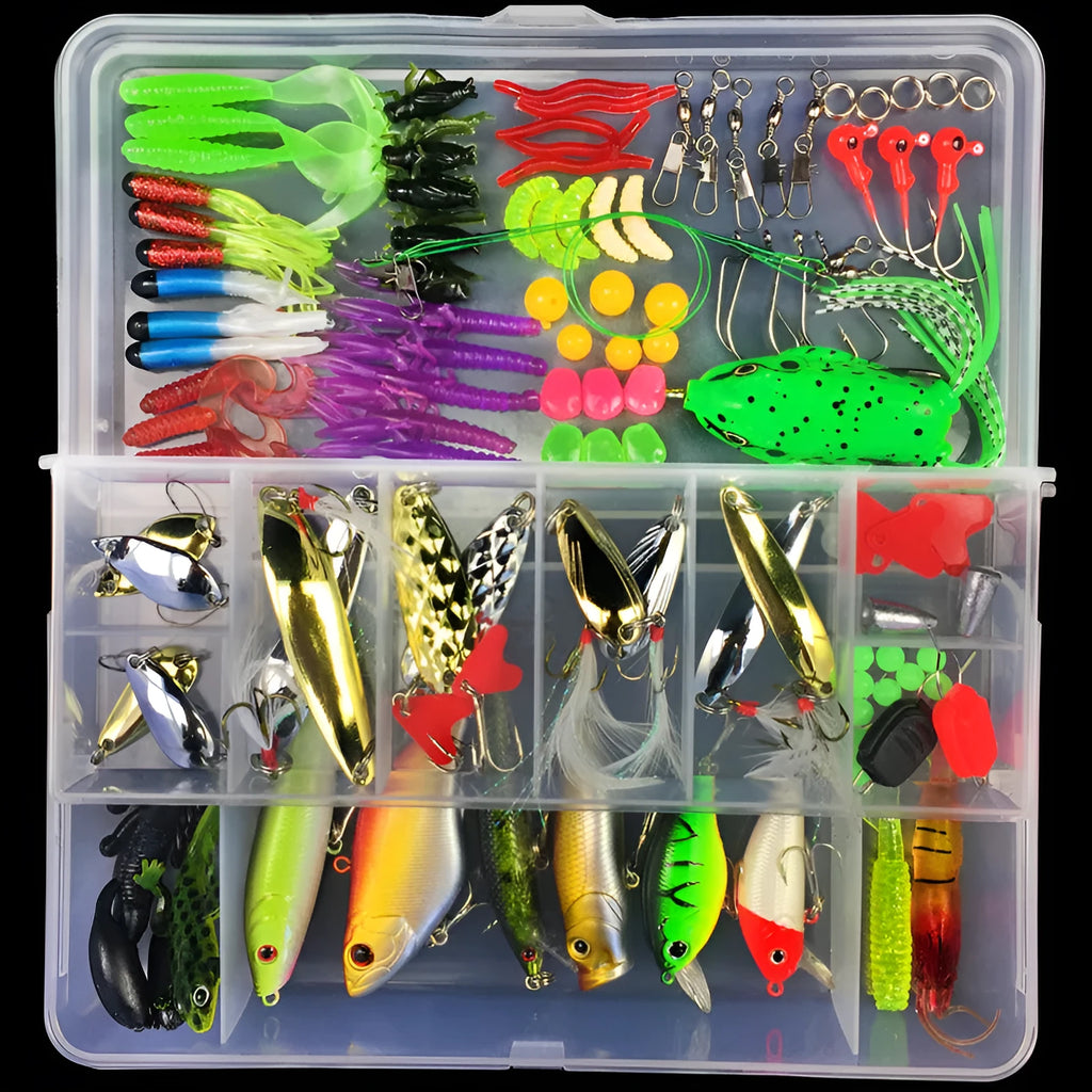 Junior entry-level fishing lure suit in PP packaging with thunder frog baits