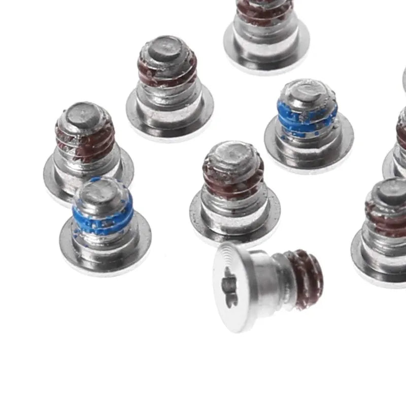 Ten metal replacement screws for MacBook Pro Retina A1502, A1398, and A1425 bottom shell.