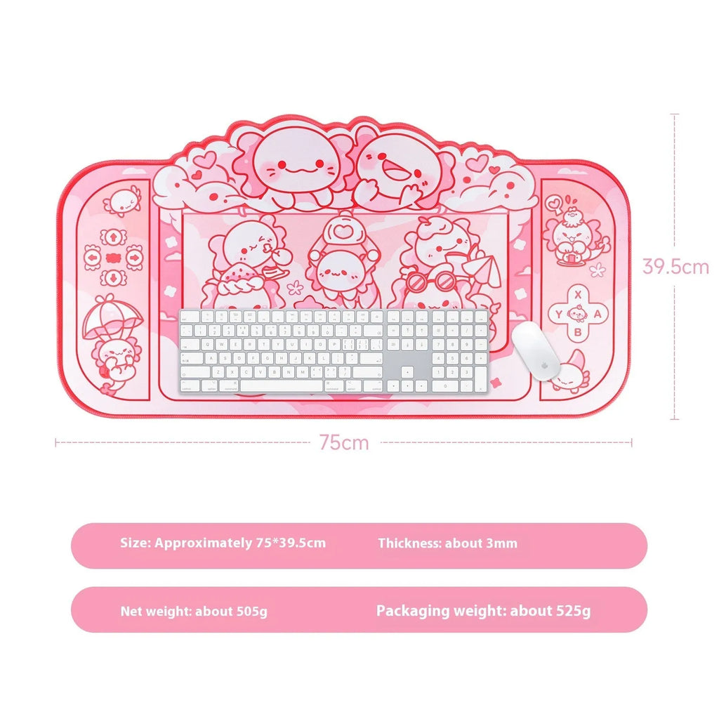 Hexagonal dragon crane machine cartoon anime design large cloth mouse pad 75x40cm with wrist support