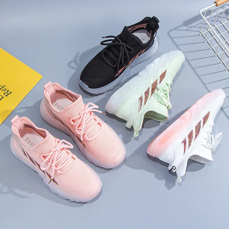 Women's cowhide leather sports casual shoes with high-top design and flat heel in four colours