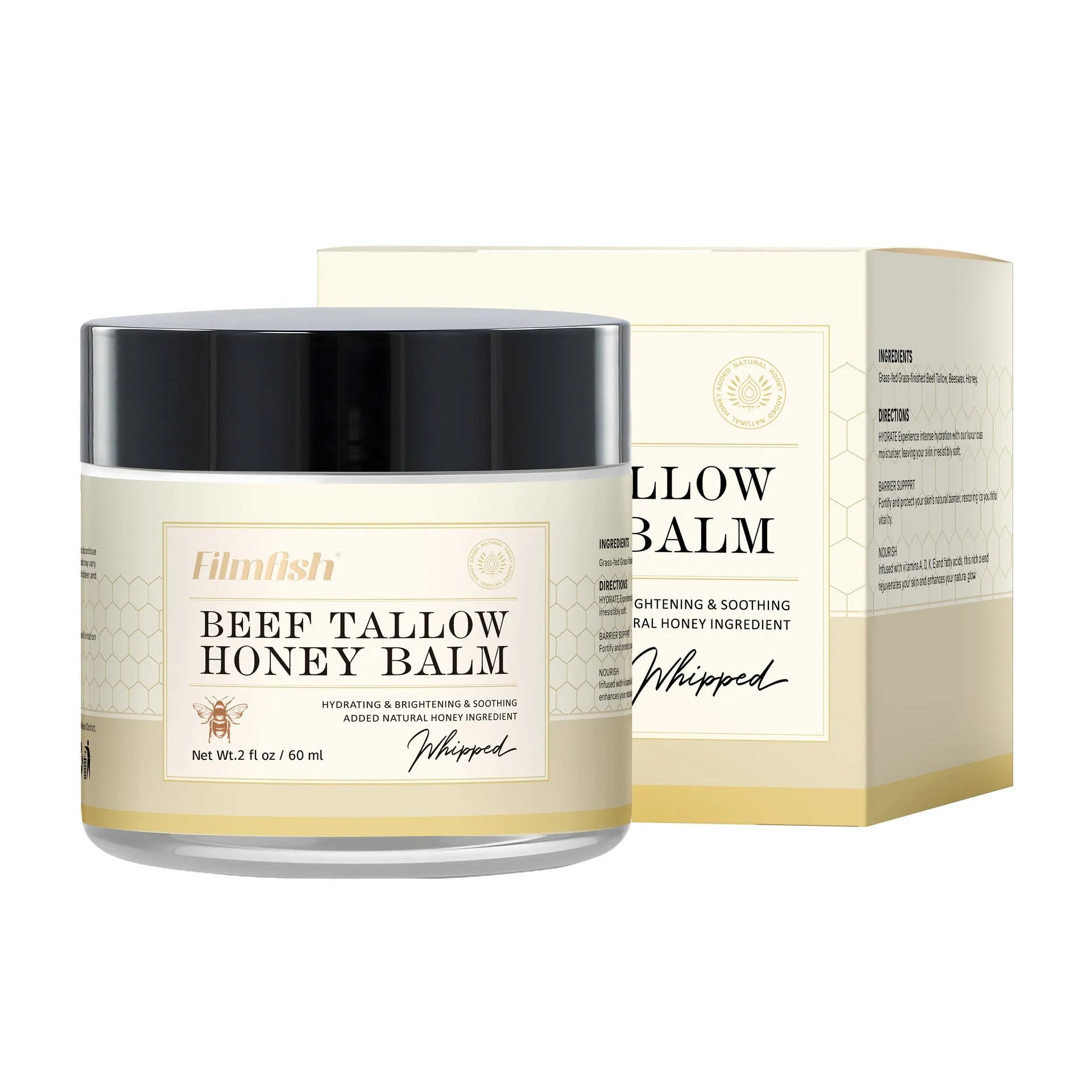 60ml honey moisturiser body cream jar for dry skin hydration