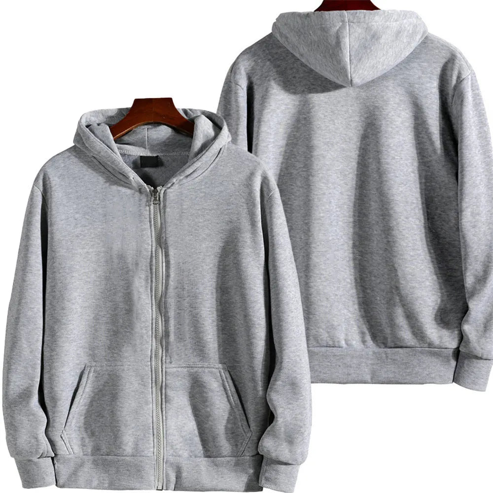 Men's loose fit solid colour sports zip jacket in lightweight fabric