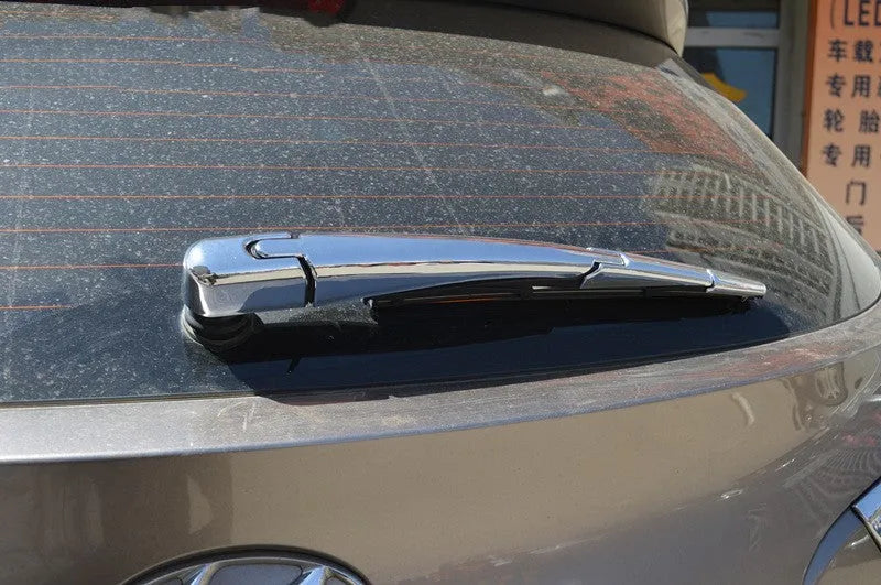 Four silvery ABS plastic rear window wiper trim covers for 2010 Hyundai vehicles