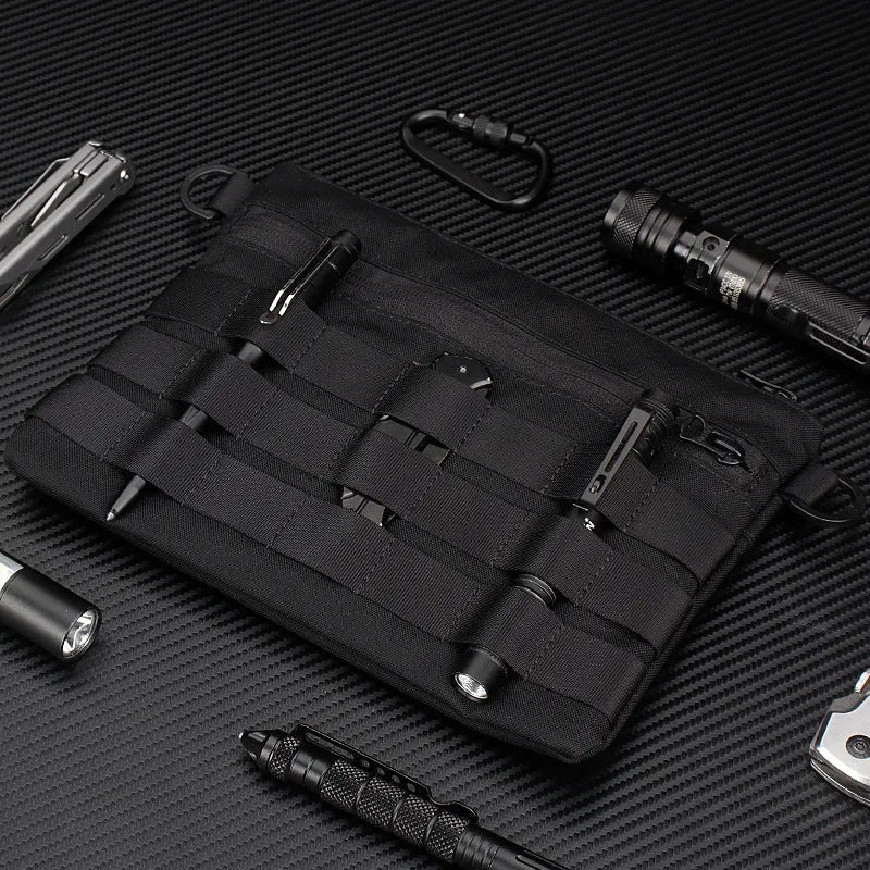 Black oxford cloth portable outdoor kit measuring 18cm by 3.5cm