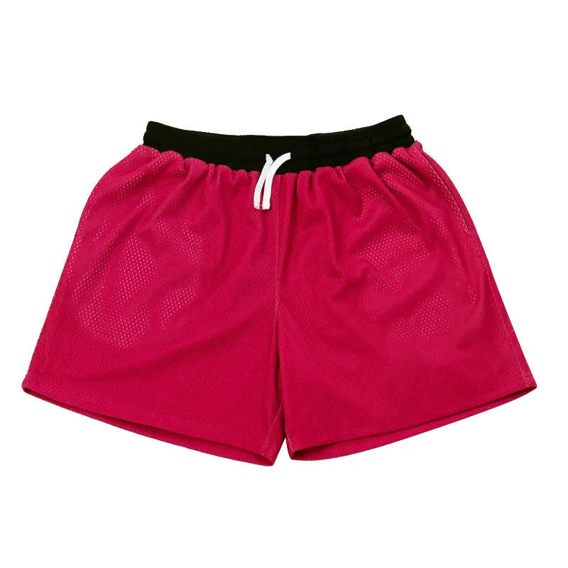 Men's mesh quick-drying shorts in chemical fibre fabric for summer sports activities