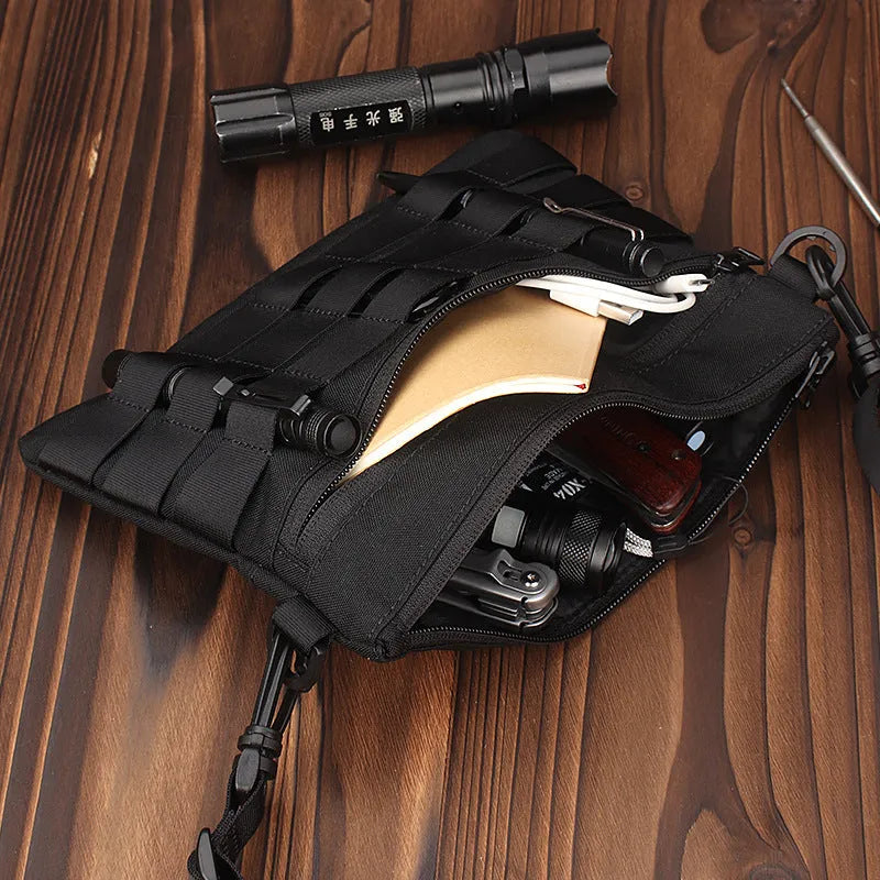 Black oxford cloth portable outdoor kit measuring 18cm by 3.5cm