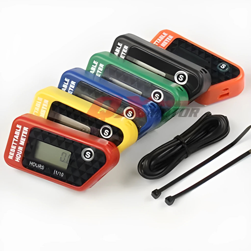 Black waterproof LCD maintenance timer for vehicle and engine service intervals