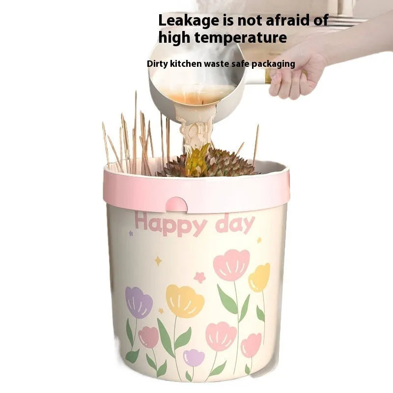 Pink degradable drawstring garbage bag with argy wormwood for mosquito repellent, size 44x48cm.