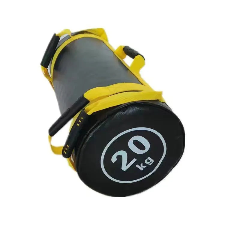 Flat white leather PVC training sandbag weight bag for functional fitness strength workouts