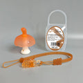 Small mushroom gum chewing toy in food grade silicone gel with transparent box packaging
