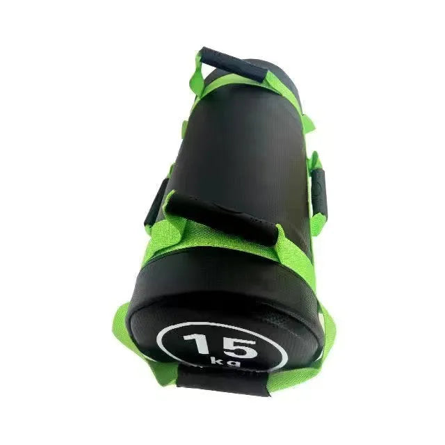 Flat white leather PVC training sandbag weight bag for functional fitness strength workouts