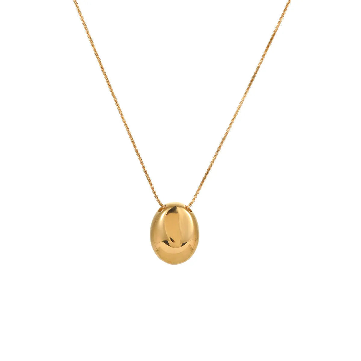Geometric gold pendant on adjustable stainless steel chain necklace with regular links