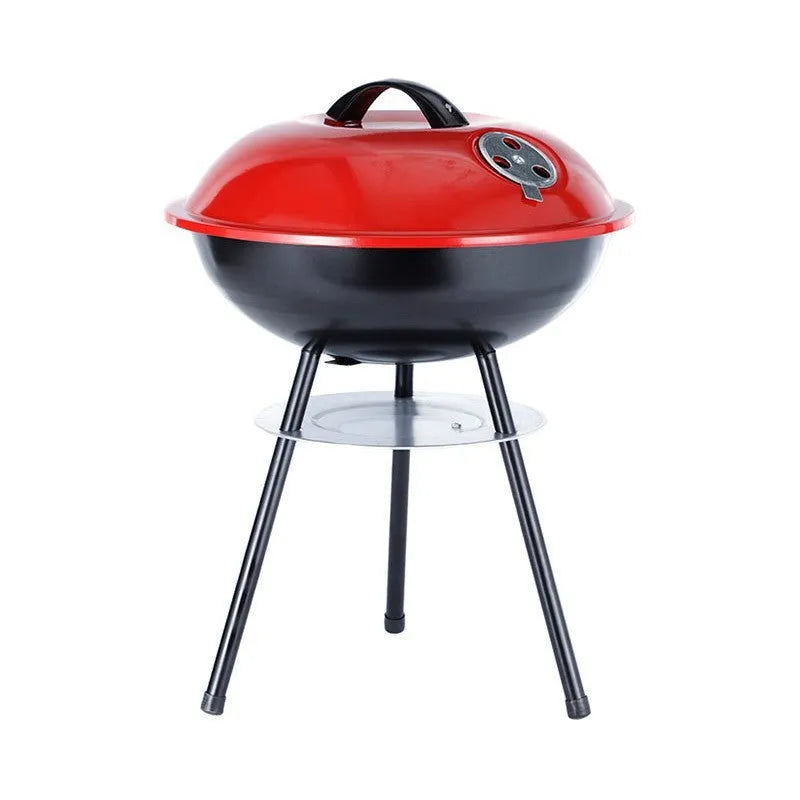 Portable iron barbecue oven with 14-inch Apple stove format for outdoor cooking