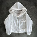 Casual baggy coat in black and white colours with loose cardigan fit and long sleeves