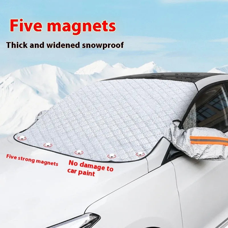 Large luxury SUV winter car cover with aluminium foil layer and reflective edge stripes