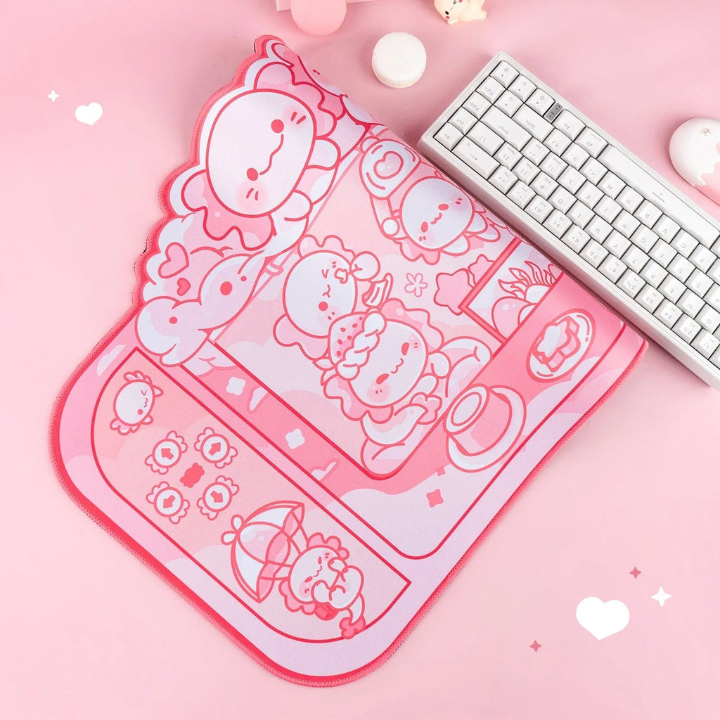 Hexagonal dragon crane machine cartoon anime design large cloth mouse pad 75x40cm with wrist support