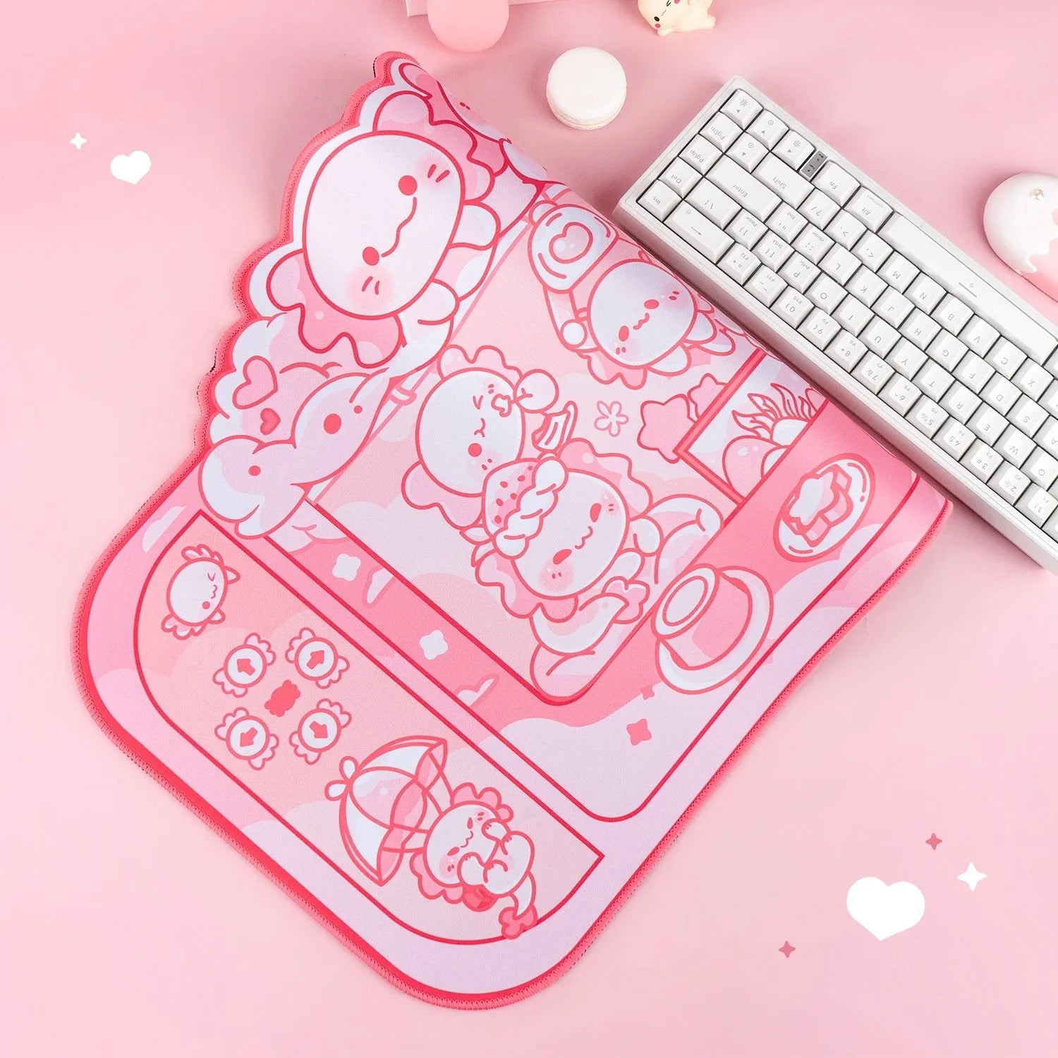 Hexagonal dragon crane machine cartoon anime design large cloth mouse pad 75x40cm with wrist support